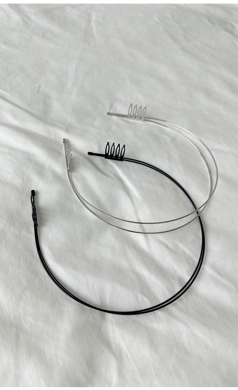 arnew headbands Black+Silver Airy Back Band (hair backband)