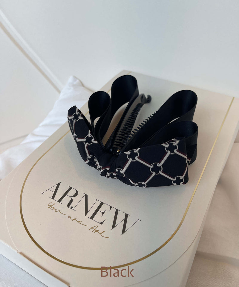 arnew Hair Accessories Black Monic Ribbon Banana Pin