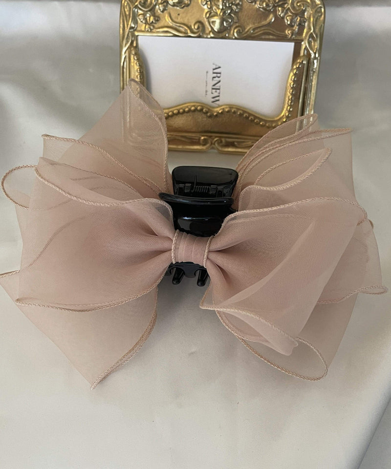 arnew hair claws Beige Amor Big Ribbon Hair Claw
