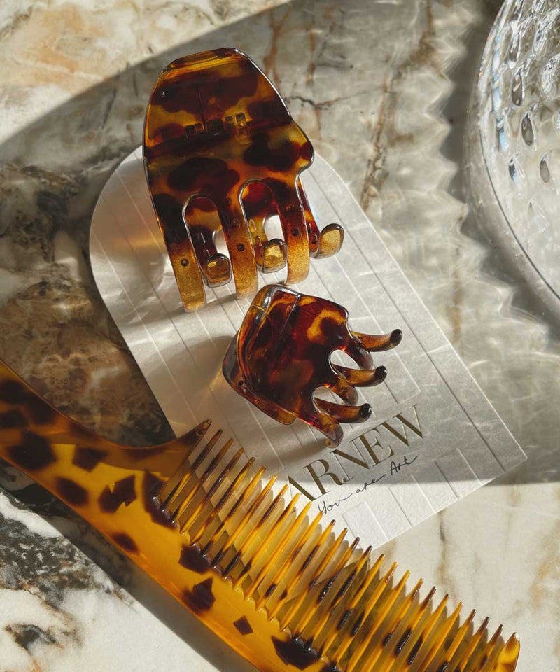 arnew hair claws Italy tortoise hair claw